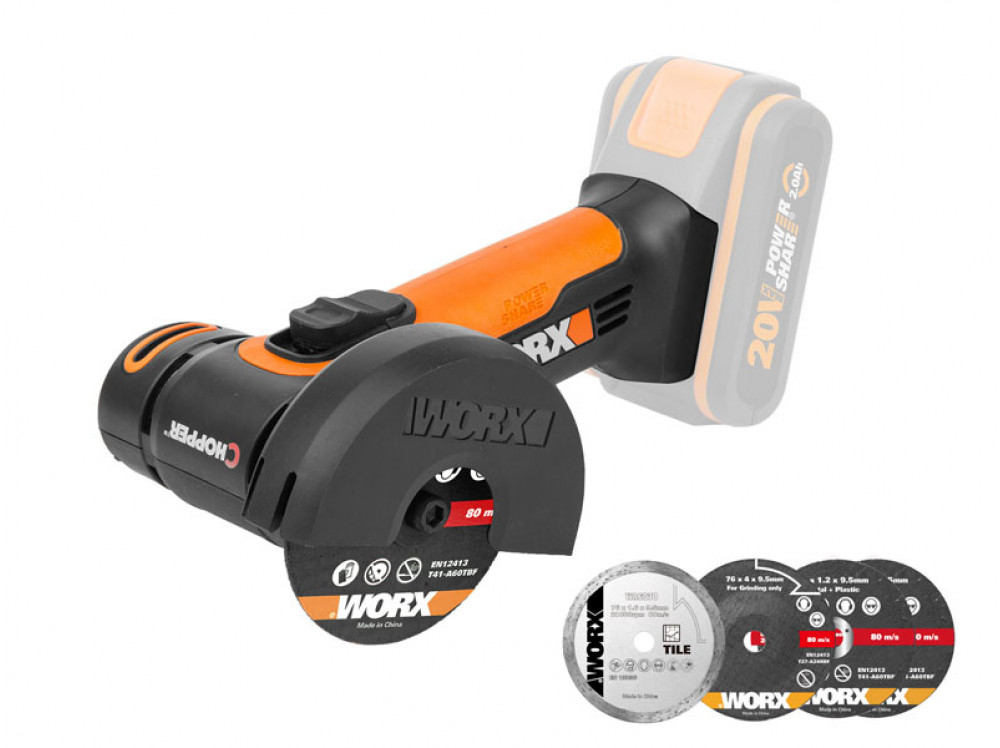 Угловая шлифмашина аккумуляторная WORX WX801.9 Угловая шлифмашина аккумуляторная WORX WX801.9