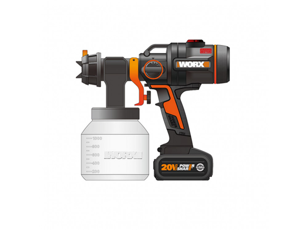 Краскопульт аккумуляторный WORX WX020.9 20V Краскопульт аккумуляторный WORX WX020.9 20V