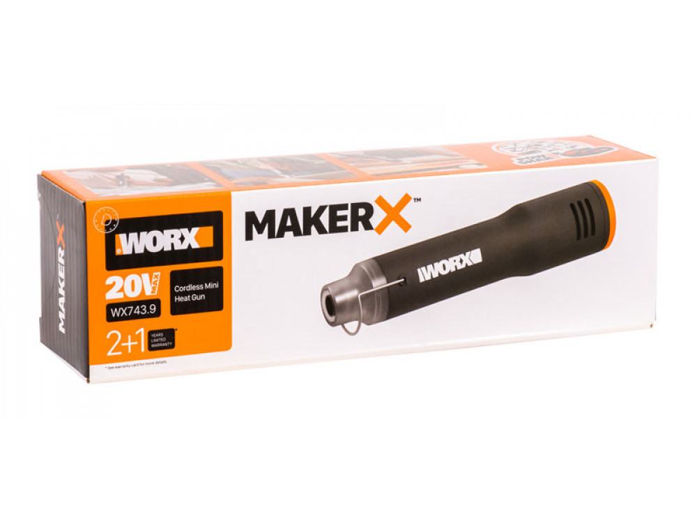 Мини-пистолет горячего воздуха аккумуляторный WORX WX743.9 20В Мини-пистолет горячего воздуха аккумуляторный WORX WX743.9 20В