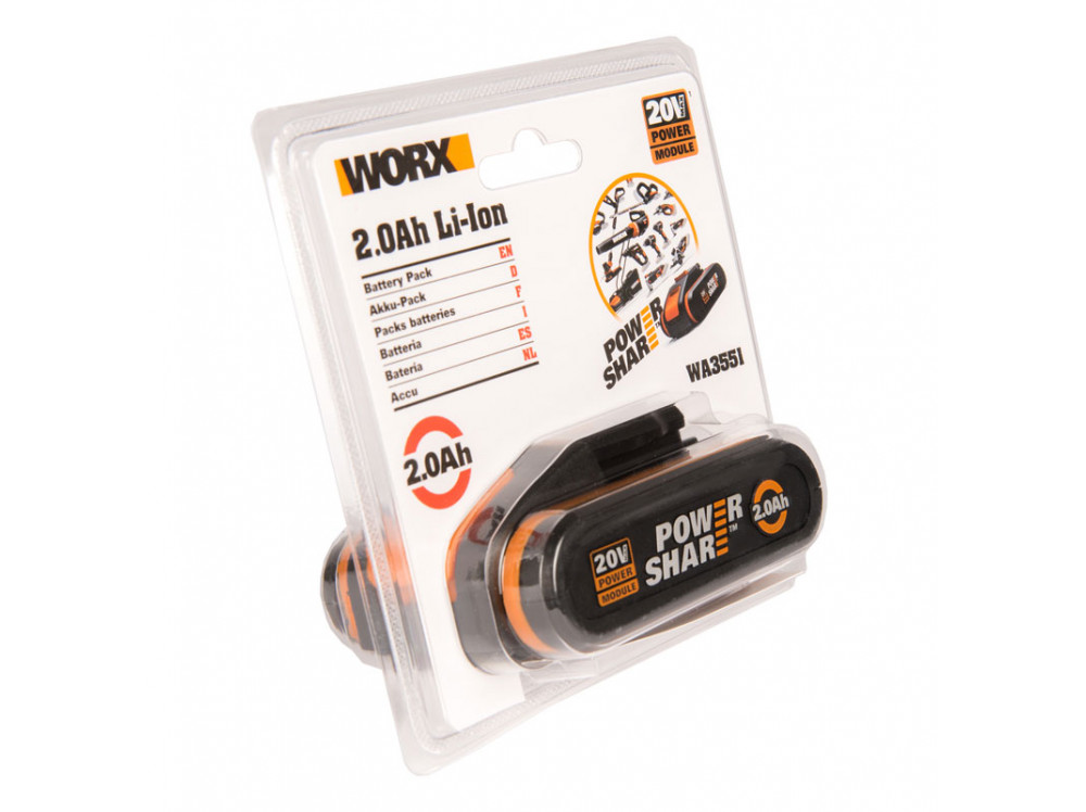 Аккумулятор 20В 2.0 Ач WORX Аккумулятор 20В 2.0 Ач WORX