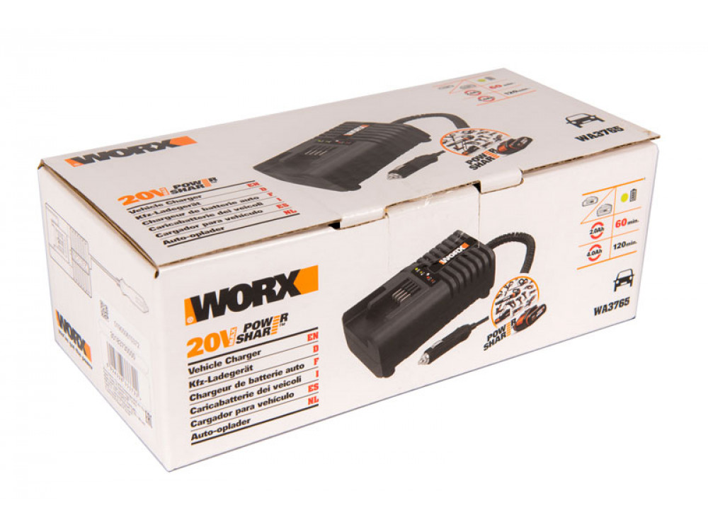 Зарядное устройство автомобильное WORX WA3765 20В 2A
