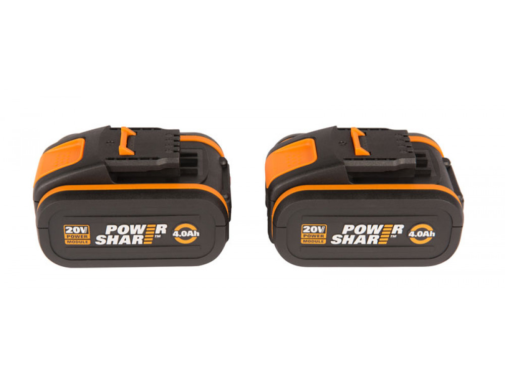 Комплект WORX WA3553.2: 2х аккумулятор 2*20В 4.0 А/ч . Комплект WORX WA3553.2: 2х аккумулятор 2*20В 4.0 А/ч .