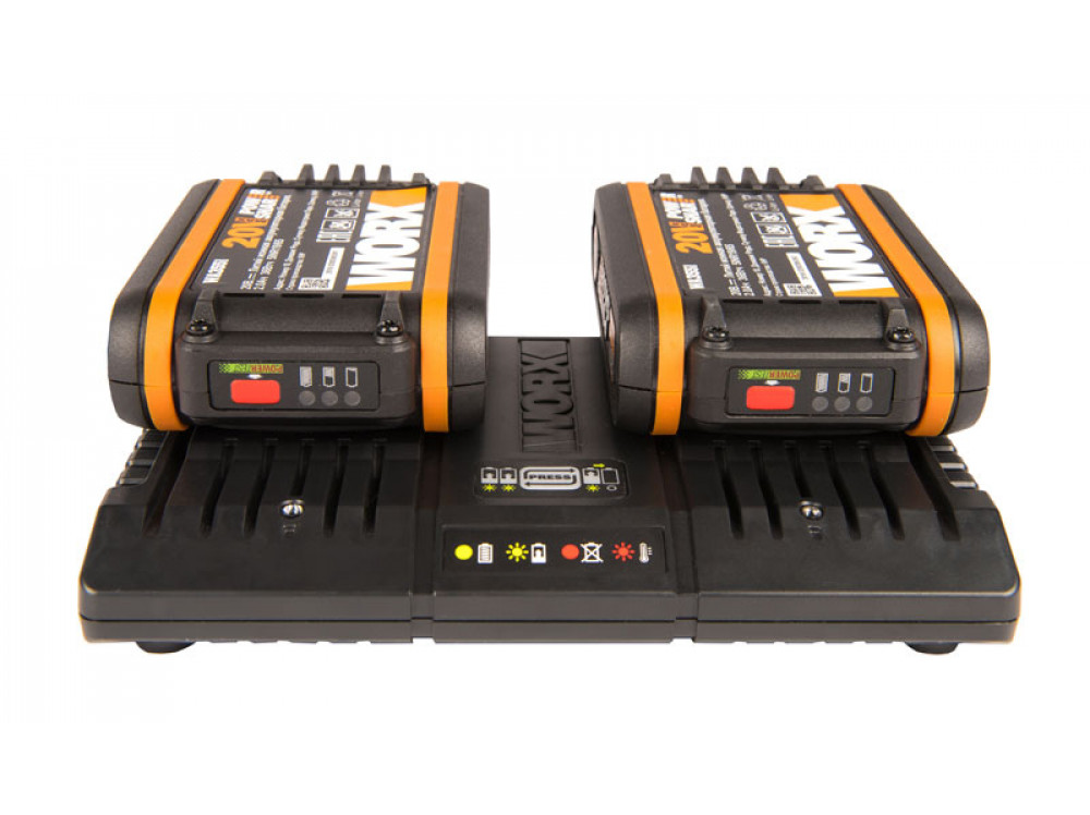 Комплект WORX WA3610: Двойное зарядное устройство WORX WA3869 + 2 Акб 2.0 А/ч