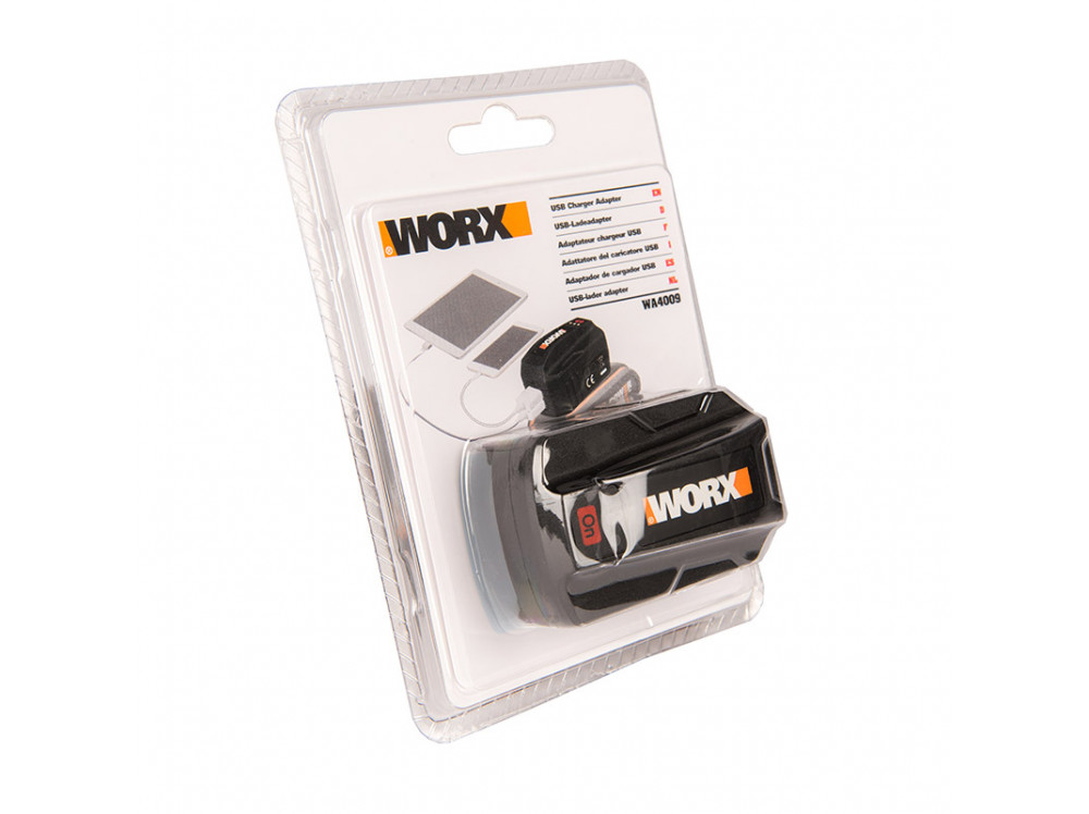 USB адаптер для аккумуляторов WORX POWERSHARE WA4009 20В USB адаптер для аккумуляторов WORX POWERSHARE WA4009 20В