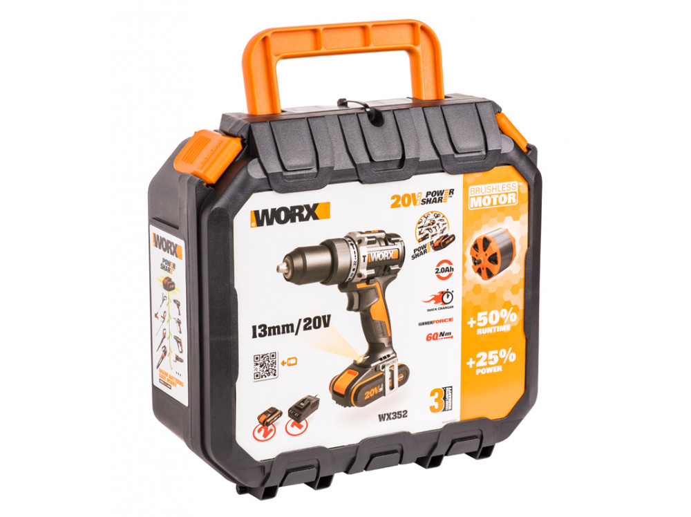 Дрель-шуруповерт ударная аккумуляторная WORX WX352 Дрель-шуруповерт ударная аккумуляторная WORX WX352