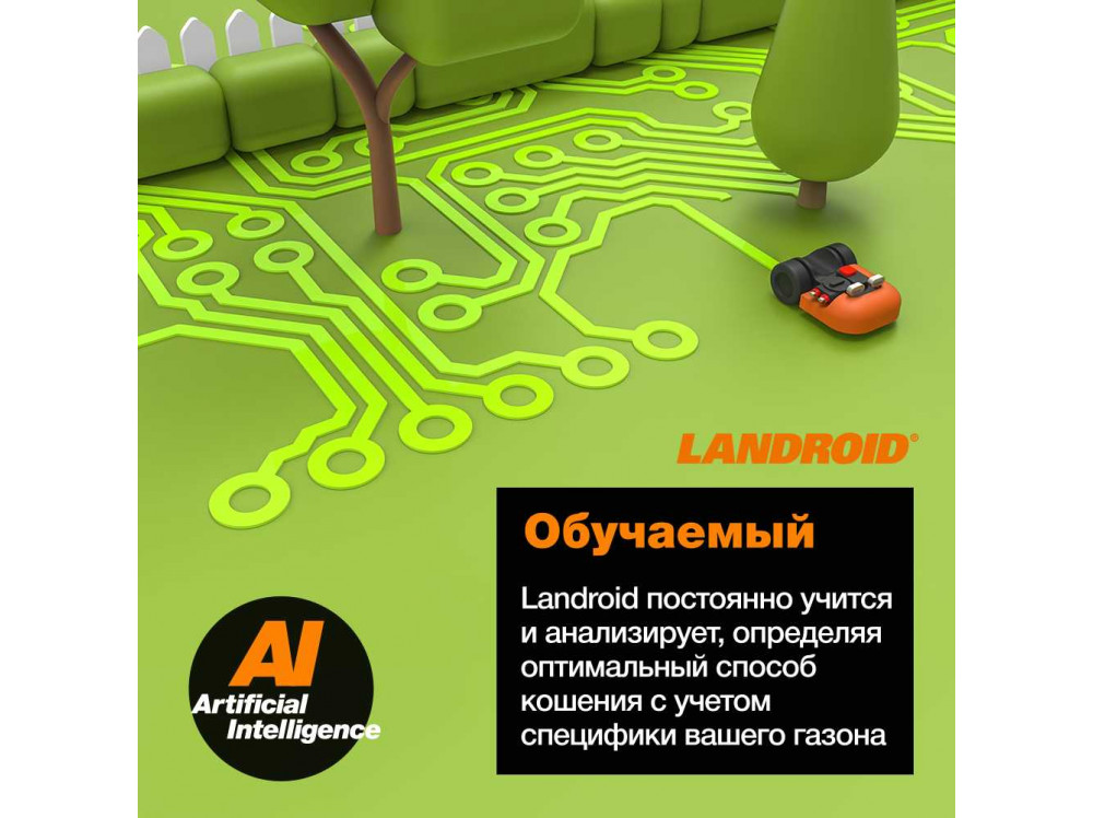 Роботизированная газонокосилка Worx Landroid M500 Plus WR165E 500м² Роботизированная газонокосилка Worx Landroid M500 Plus WR165E 500м²