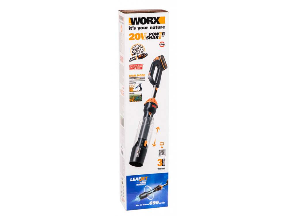 Воздуходувка аккумуляторная WORX WG543E Воздуходувка аккумуляторная WORX WG543E