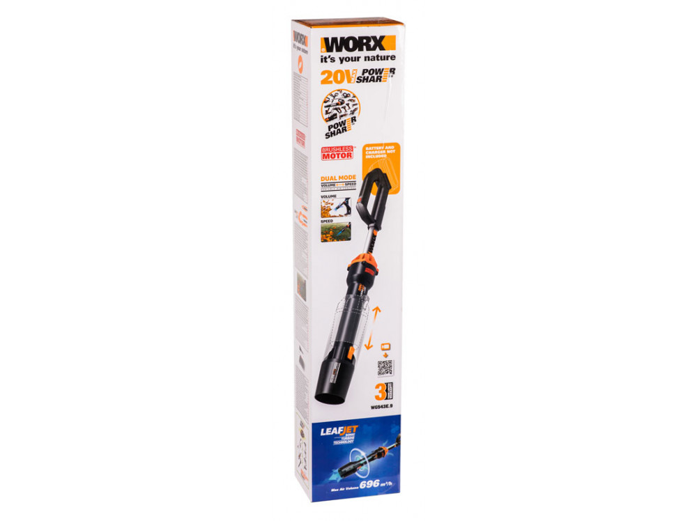 Воздуходувка аккумуляторная WORX WG543E.9 Воздуходувка аккумуляторная WORX WG543E.9