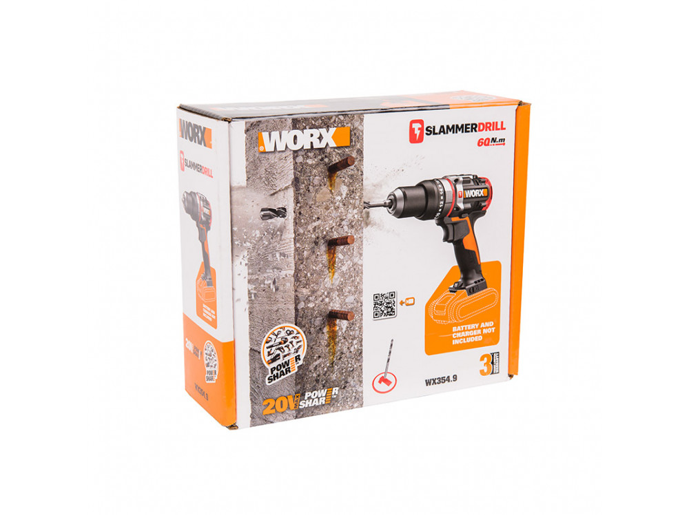Дрель-шуруповерт ударная аккумуляторная WORX WX354.9 Дрель-шуруповерт ударная аккумуляторная WORX WX354.9