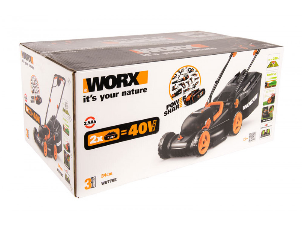 Газонокосилка аккумуляторная WORX WG779E.9 без акб. и ЗУ Газонокосилка аккумуляторная WORX WG779E.9 без акб. и ЗУ