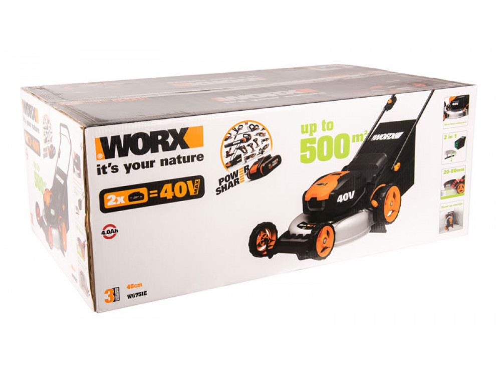 Газонокосилка аккумуляторная WORX WG751E Газонокосилка аккумуляторная WORX WG751E