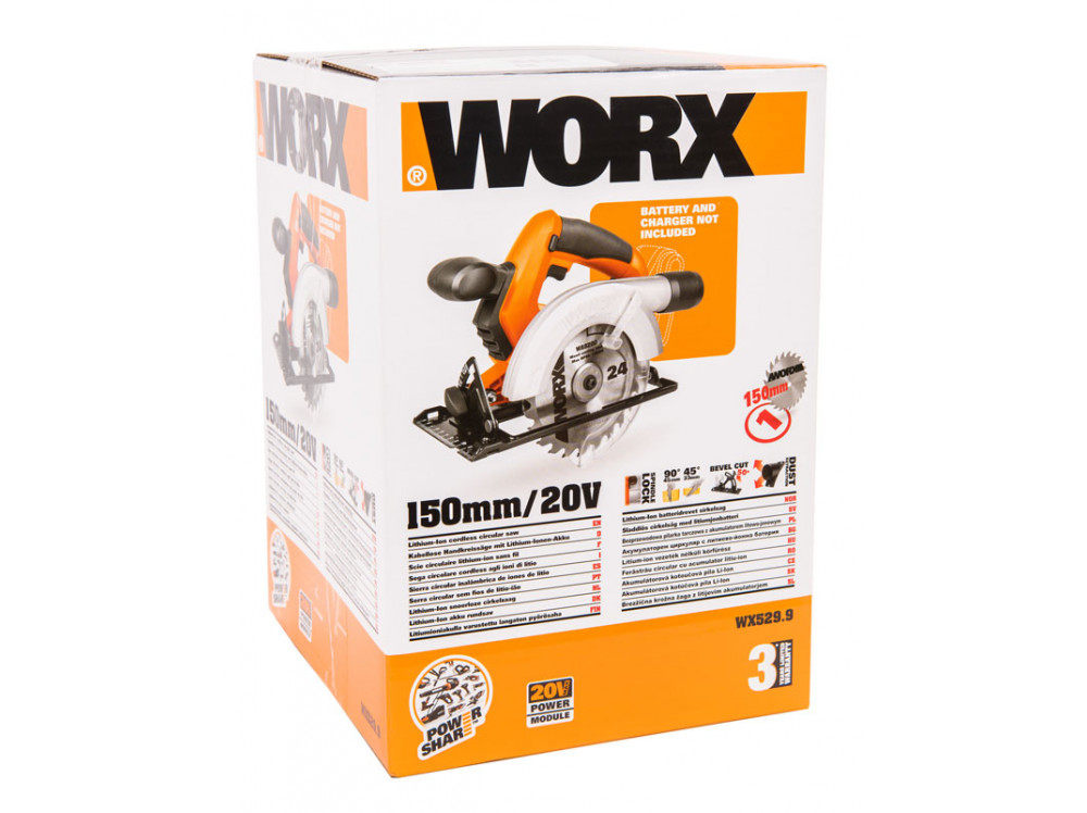 Дисковая пила аккумуляторная WORX WX529.9 Дисковая пила аккумуляторная WORX WX529.9