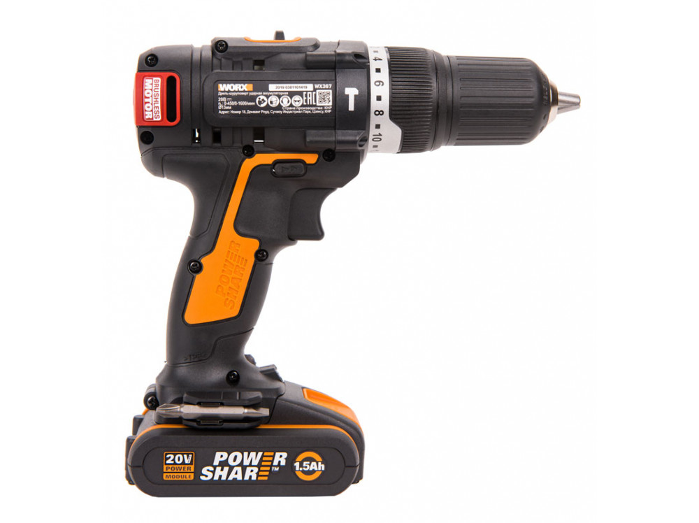 Дрель-шуруповерт ударная аккумуляторная WORX WX367 Дрель-шуруповерт ударная аккумуляторная WORX WX367