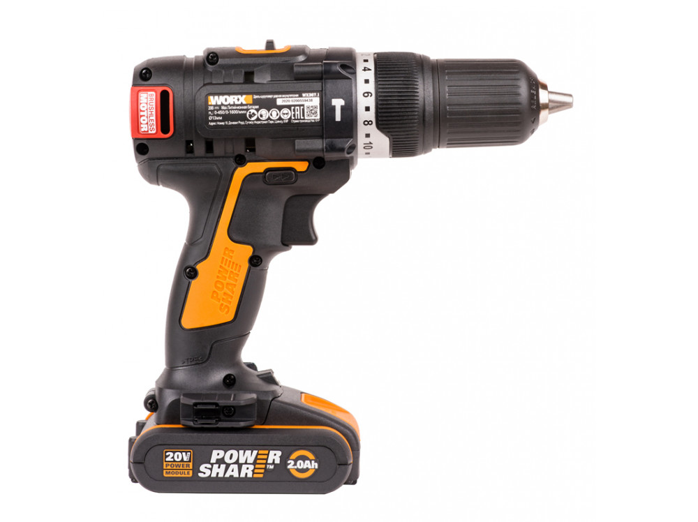 Дрель-шуруповерт ударная аккумуляторная WORX WX367.1 Дрель-шуруповерт ударная аккумуляторная WORX WX367.1