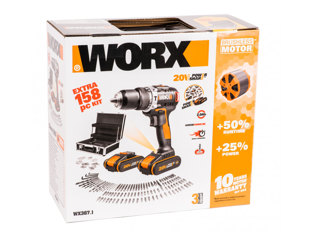 Дрель-шуруповерт ударная аккумуляторная WORX WX367.1 Дрель-шуруповерт ударная аккумуляторная WORX WX367.1