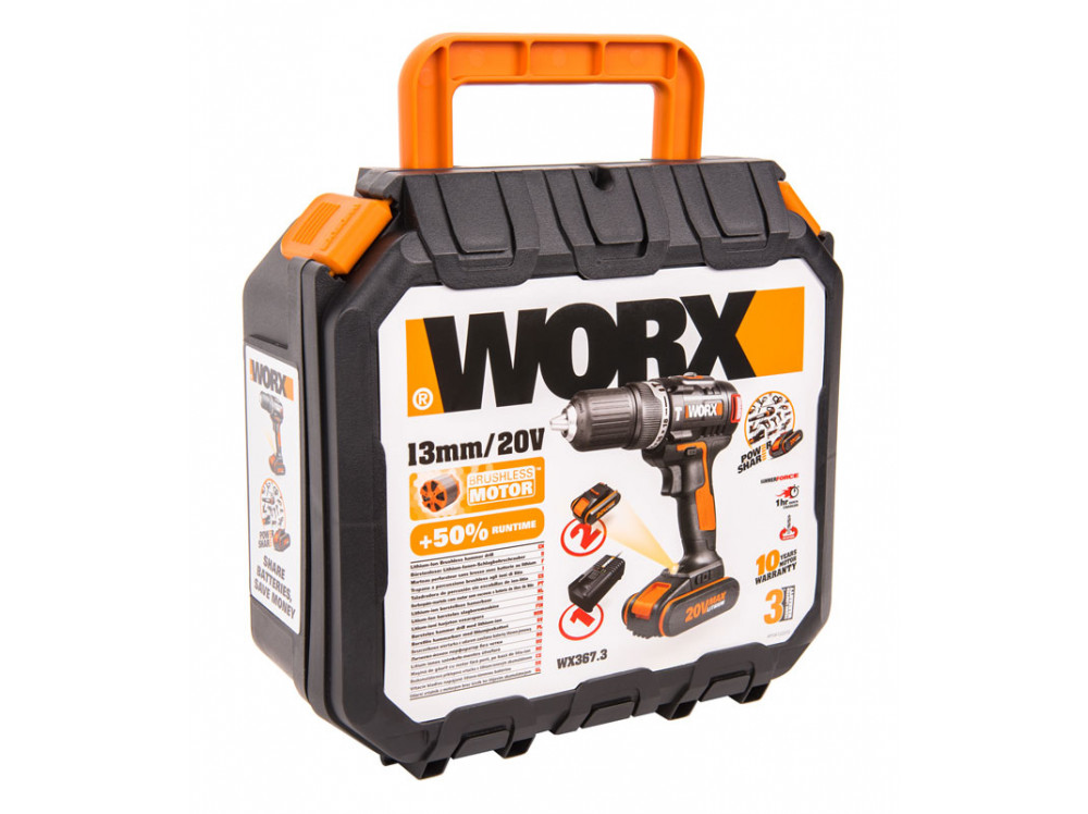 Дрель-шуруповерт ударная аккумуляторная WORX WX367.3 Дрель-шуруповерт ударная аккумуляторная WORX WX367.3