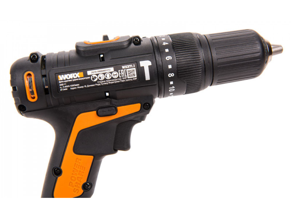 Дрель-шуруповерт ударная аккумуляторная WORX WX371.3 Дрель-шуруповерт ударная аккумуляторная WORX WX371.3