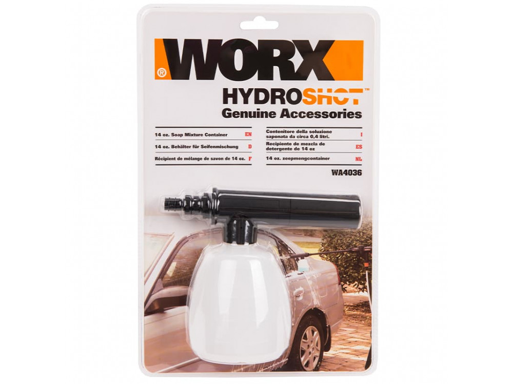 Пенопреобразователь WORX WA4036 для аккумуляторной мойки высокого давления Пенопреобразователь WORX WA4036 для аккумуляторной мойки высокого давления