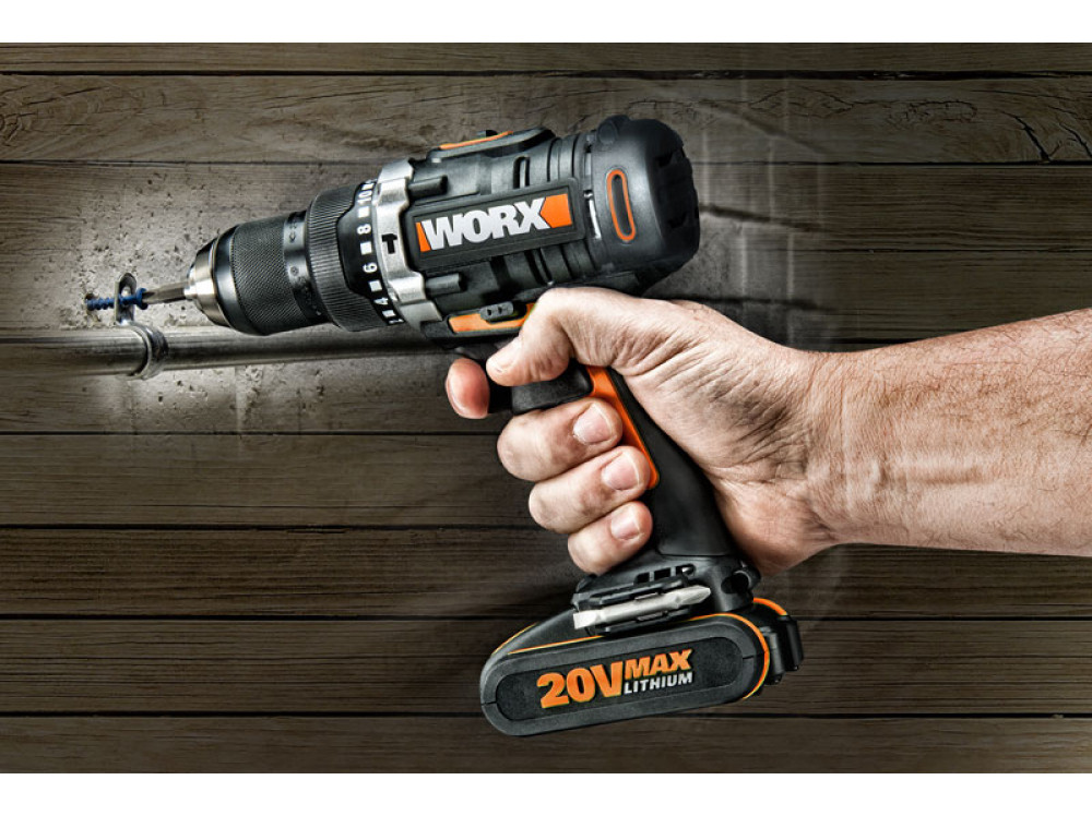 Дрель-шуруповерт ударная аккумуляторная WORX WX372 Дрель-шуруповерт ударная аккумуляторная WORX WX372