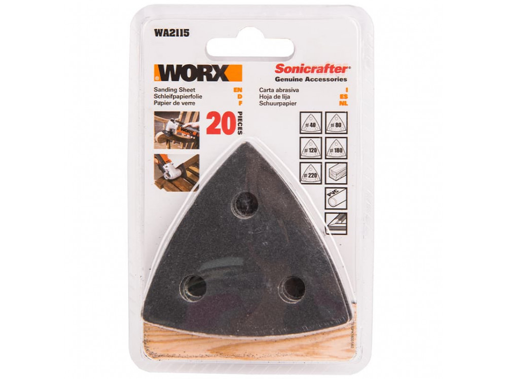 Шлифовальные листы WORX WA2115 20шт Шлифовальные листы WORX WA2115 20шт