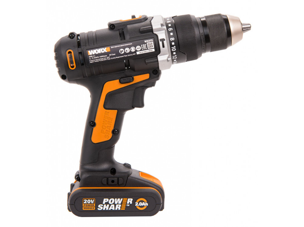 Дрель-шуруповерт ударная аккумуляторная WORX WX372.9 Дрель-шуруповерт ударная аккумуляторная WORX WX372.9