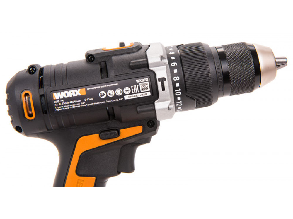 Дрель-шуруповерт ударная аккумуляторная WORX WX372.9 Дрель-шуруповерт ударная аккумуляторная WORX WX372.9
