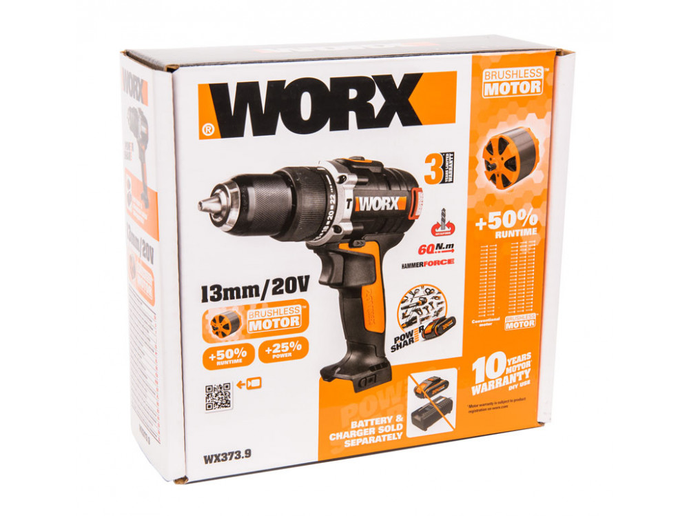 Дрель-шуруповерт ударная аккумуляторная WORX WX373.9