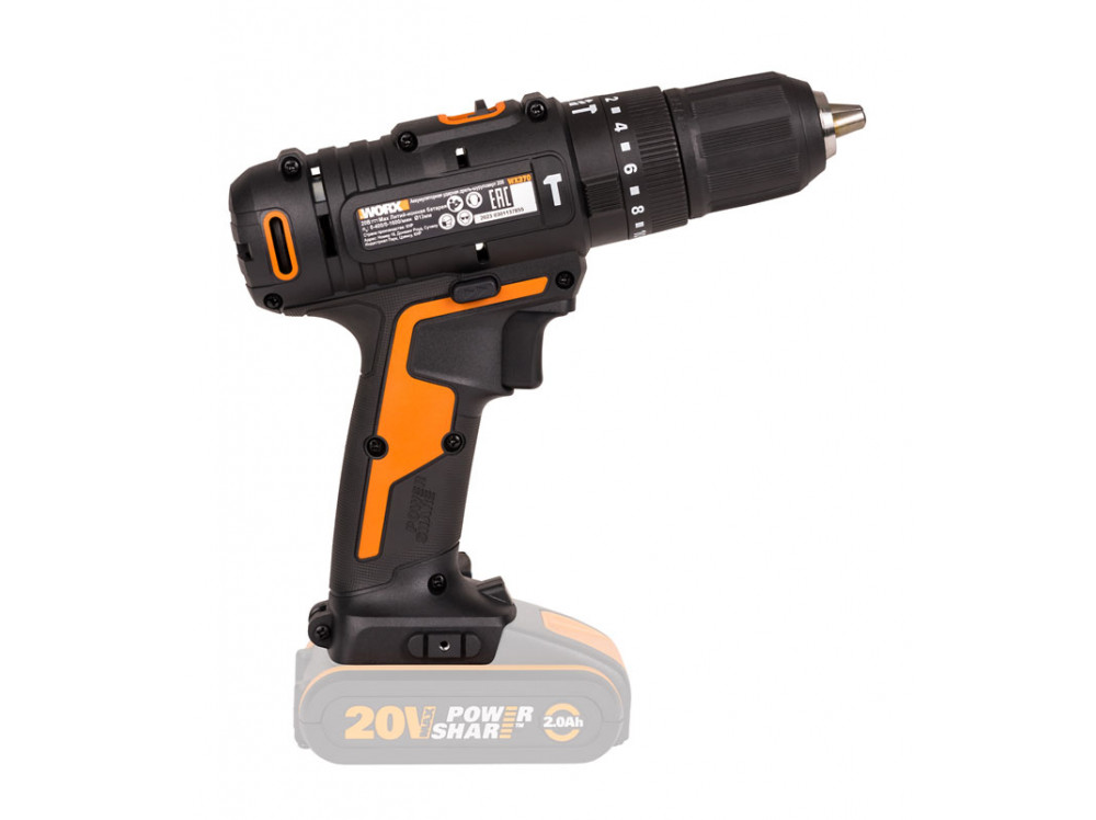 Дрель-шуруповерт ударная аккумуляторная WORX WX370.9 Дрель-шуруповерт ударная аккумуляторная WORX WX370.9