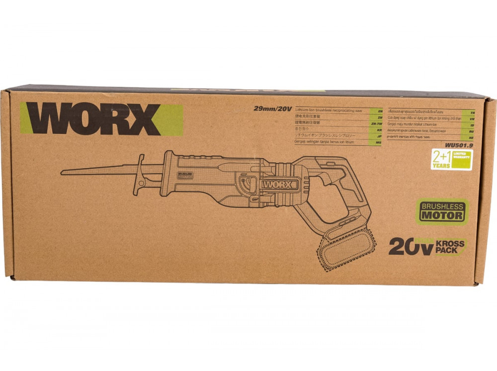 Сабельная пила аккумуляторная WORX Professional WU501.9