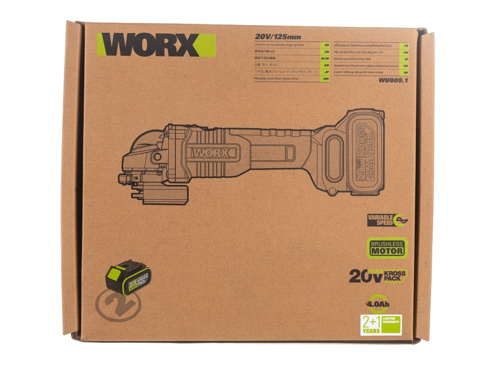 Угловая шлифмашина аккумуляторная WORX Professional WU809.1