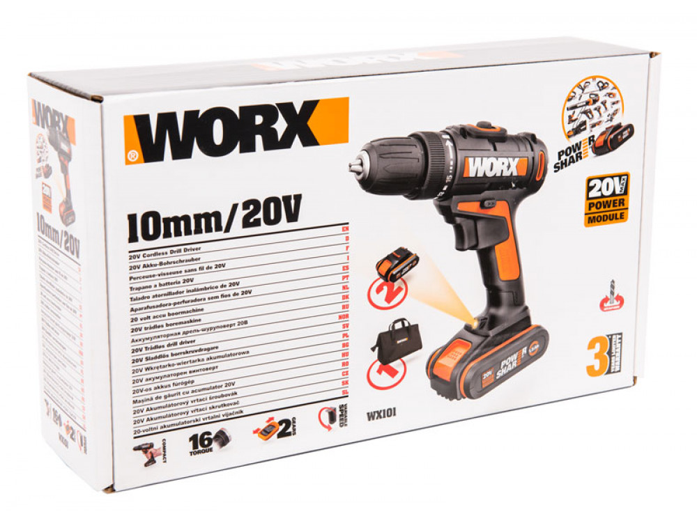 Дрель-шуруповерт аккумуляторная WORX WX101 Дрель-шуруповерт аккумуляторная WORX WX101