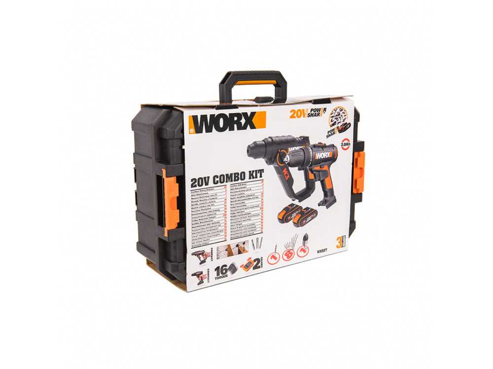 Набор электроинструментов WX927: Дрель-шуруповерт аккумуляторная WORX WX101.9 + Перфоратор аккумуляторный WORX H3 WX390.1
