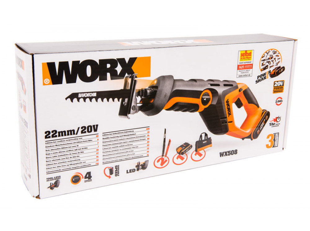 Сабельная пила аккумуляторная WORX WX508 Сабельная пила аккумуляторная WORX WX508