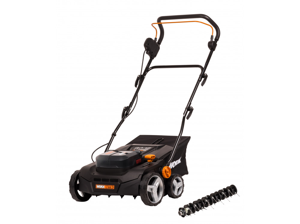 Скарификатор-аэратор аккумуляторный бесщёточный WORX WG855E.9, 40В, без АКБ и ЗУ Скарификатор-аэратор аккумуляторный бесщёточный WORX WG855E.9, 40В, без АКБ и ЗУ