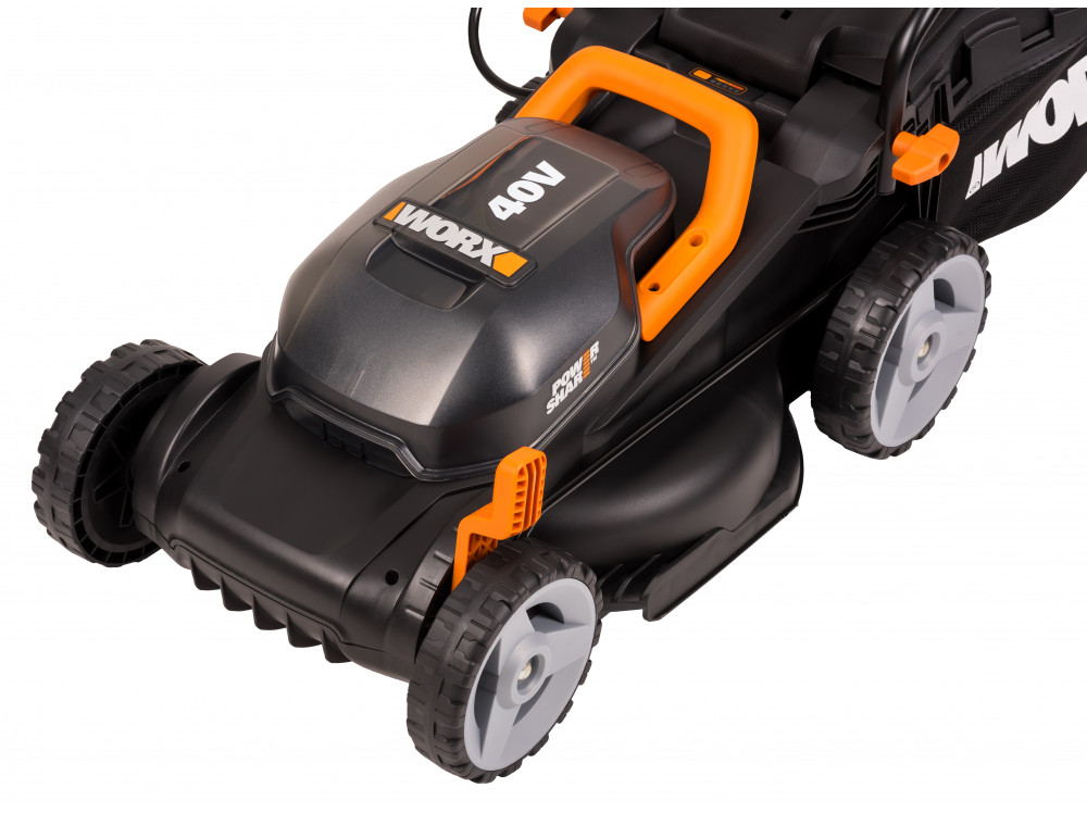 Газонокосилка аккумуляторная WORX WG779E, 40В, 34 см, 2*2,5 Ач, двойное ЗУ 2x2A Газонокосилка аккумуляторная WORX WG779E, 40В, 34 см, 2*2,5 Ач, двойное ЗУ 2x2A