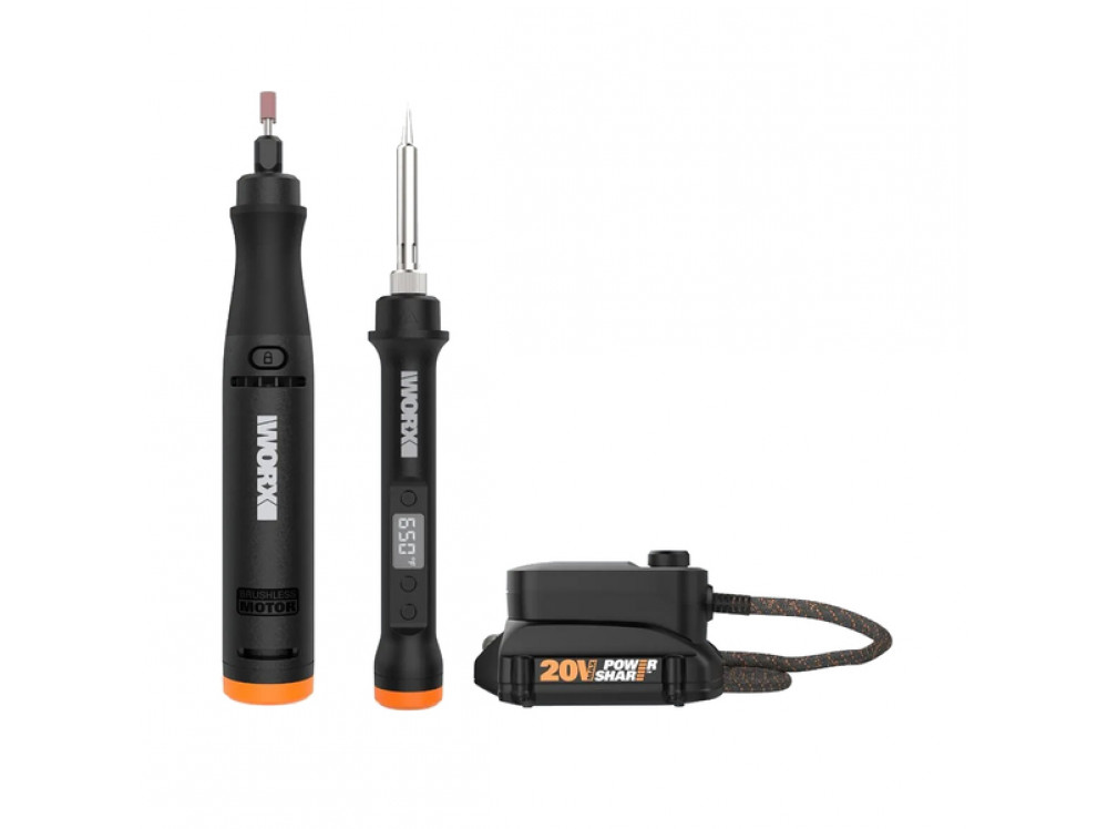 Набор электроинструментов WX988: Гравировальная машинка WORX WX739.9 + Выжигатель WORX WX744.9 Набор электроинструментов WX988: Гравировальная машинка WORX WX739.9 + Выжигатель WORX WX744.9