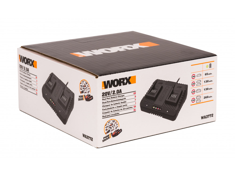 Двойное зарядное устройство WORX WA3772 Двойное зарядное устройство WORX WA3772