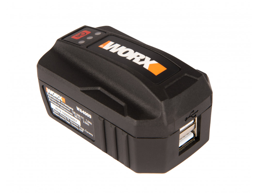 USB адаптер для аккумуляторов WORX POWERSHARE WA4009 20В USB адаптер для аккумуляторов WORX POWERSHARE WA4009 20В