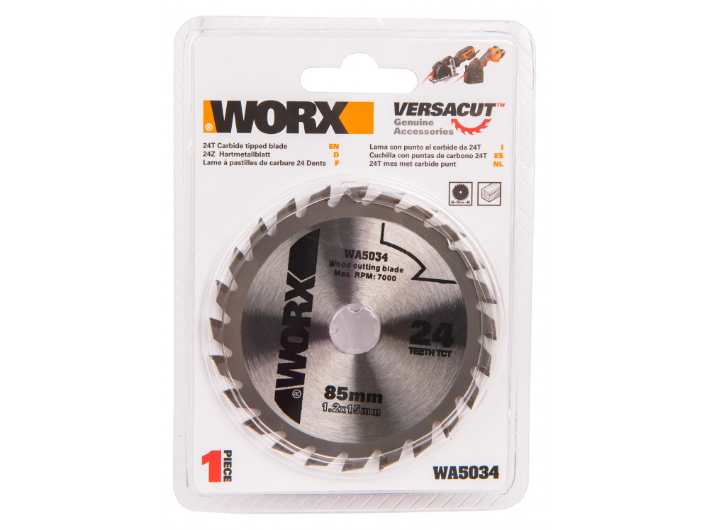 Пильный диск твердосплавный WORX WA5034 24Т ТСТ Пильный диск твердосплавный WORX WA5034 24Т ТСТ