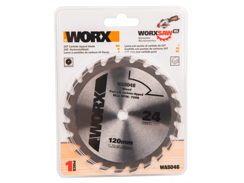 Пильный диск твердосплавный WORX WA5046 24T TCT Пильный диск твердосплавный WORX WA5046 24T TCT