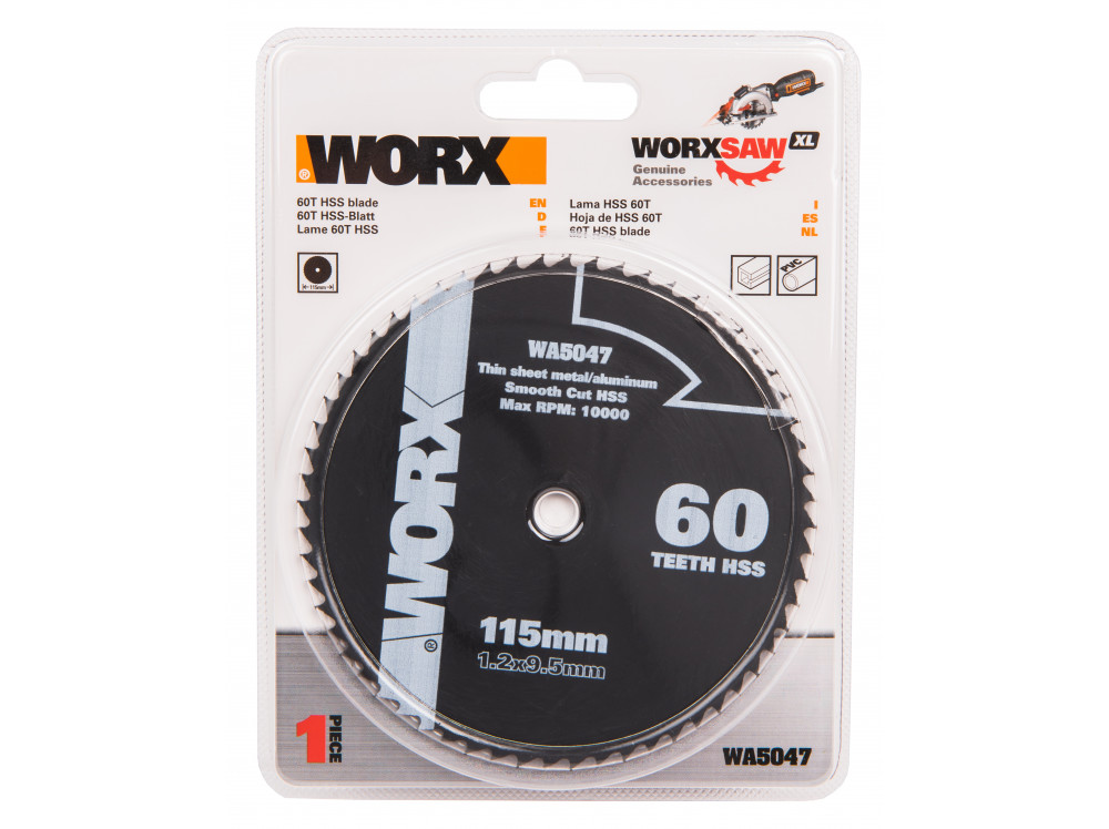 Пильный диск по металлу WORX WA5047 60T HSS Пильный диск по металлу WORX WA5047 60T HSS