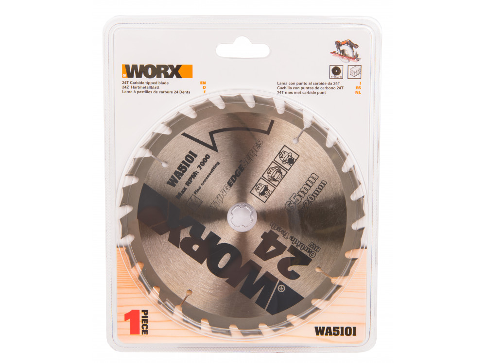 Пильный диск твердосплавный WORX WA5101 24T TCT Пильный диск твердосплавный WORX WA5101 24T TCT