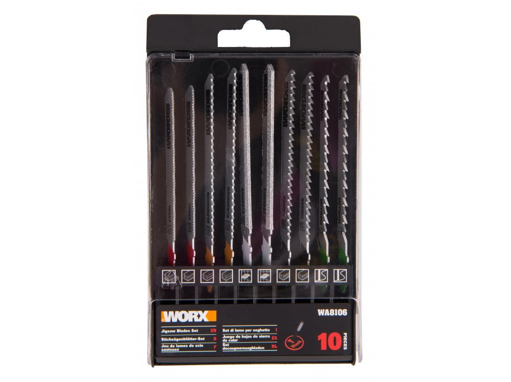 Набор пилок для лобзика WORX WA8106 10 шт Набор пилок для лобзика WORX WA8106 10 шт